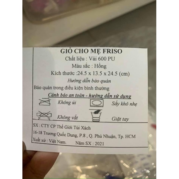 TÚI BỈM SỮA FRISO