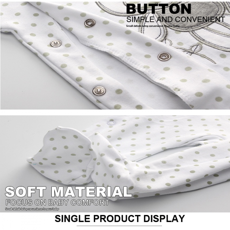 Set 3 áo liền quần cotton 100% cho bé sơ sinh 0-12 tháng tuổi