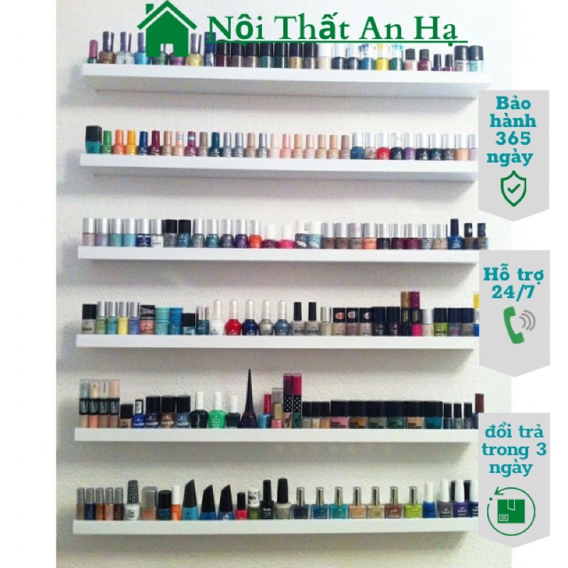 Kệ nail treo tường đầy đủ kích thước giá tại xưởng tặng kèm phụ kiện