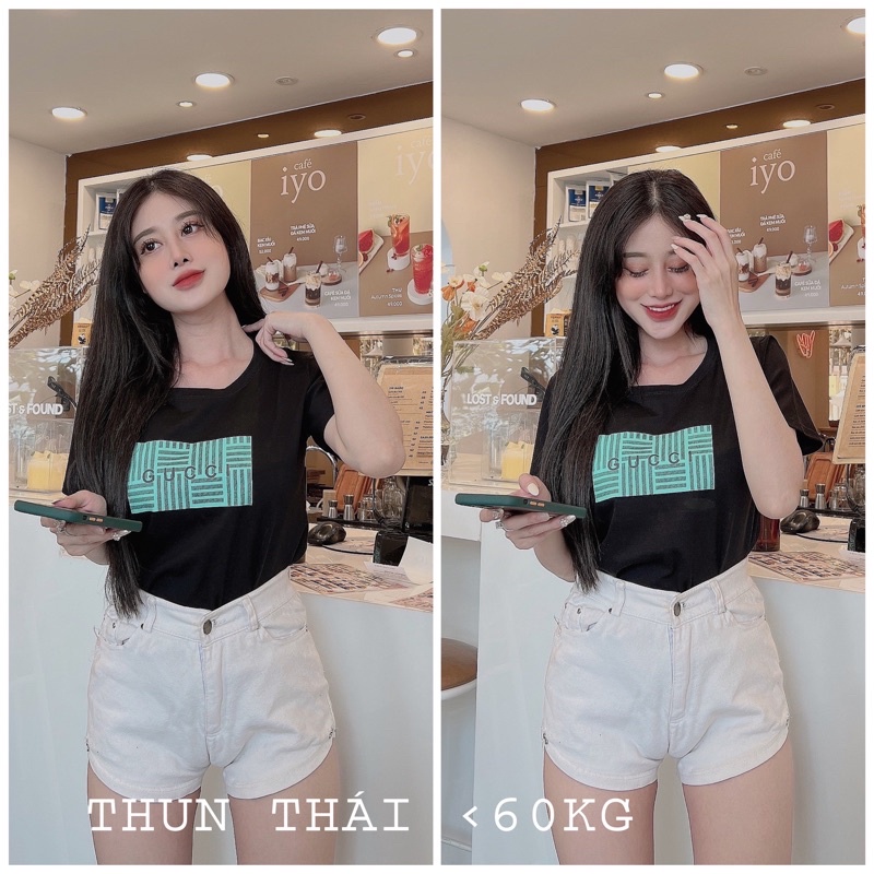 Áo thun thái 100% Chụp thật vải mịn mát <60kí