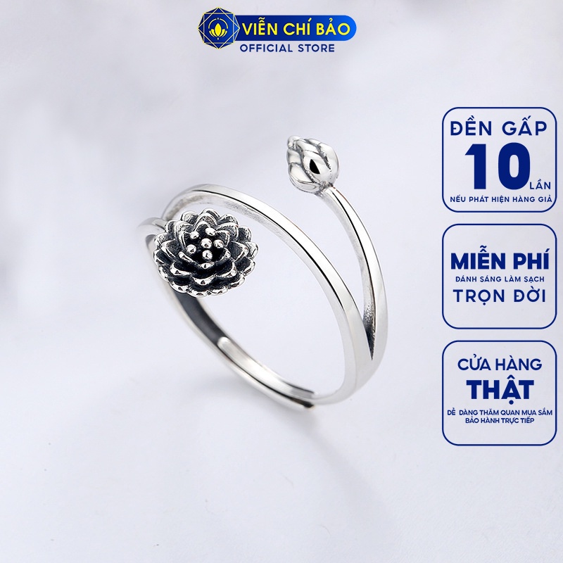 Nhẫn bạc nữ hoa sen cuộn new chất liệu bạc Thái 925 thời trang phụ kiện trang sức Viễn Chí Bảo N000020