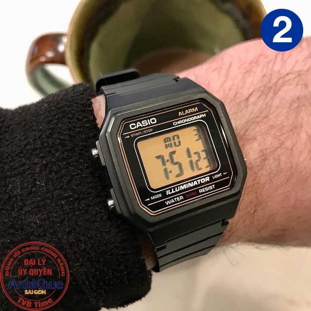 Đồng hồ nam dây nhựa Casio chính hãng Anh Khuê W-217 Series (41mm)