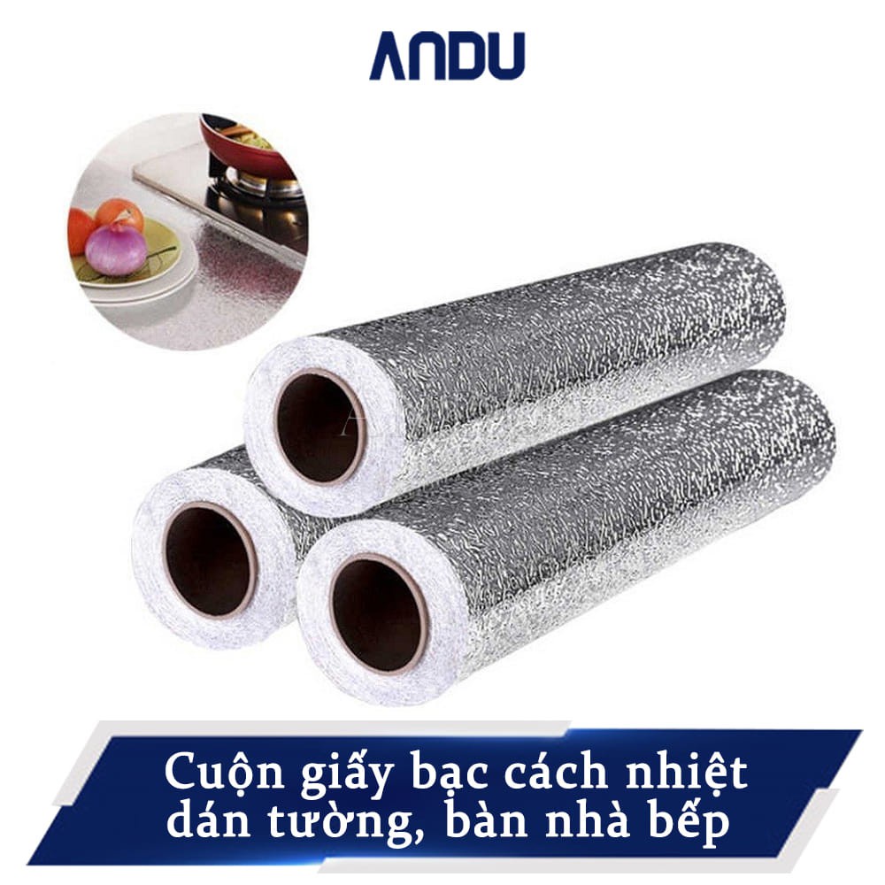 Cuộn Giấy Bạc Dán Tường Nhà Bếp Cách Nhiệt, Giấy Dán Tường Chống Thấm Nước, Chống Bám Bẩn