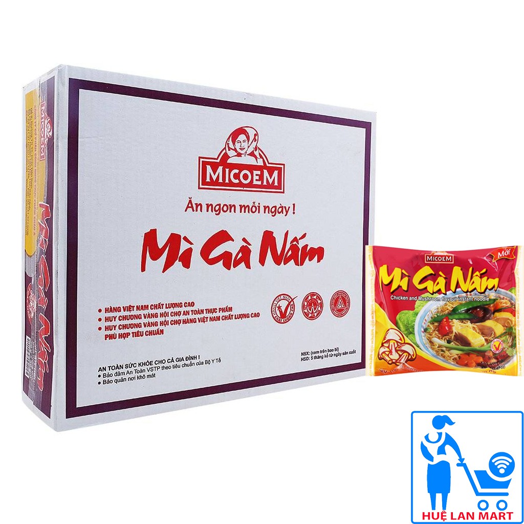 [Mã GROXUAN1 giảm 8% đơn 150K] Mì Gà Nấm Micoem Thùng 30 Gói x 70g/gói