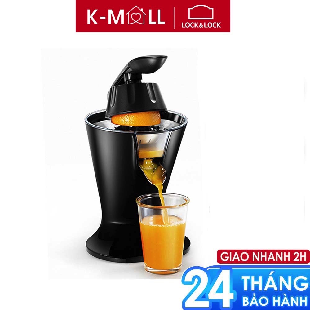Máy vắt cam LocknLock màu đen công suất 85W cần gạt đòn bẩy, tay cầm mềm, dễ sử dụng EJJ256BLK - K-MALL