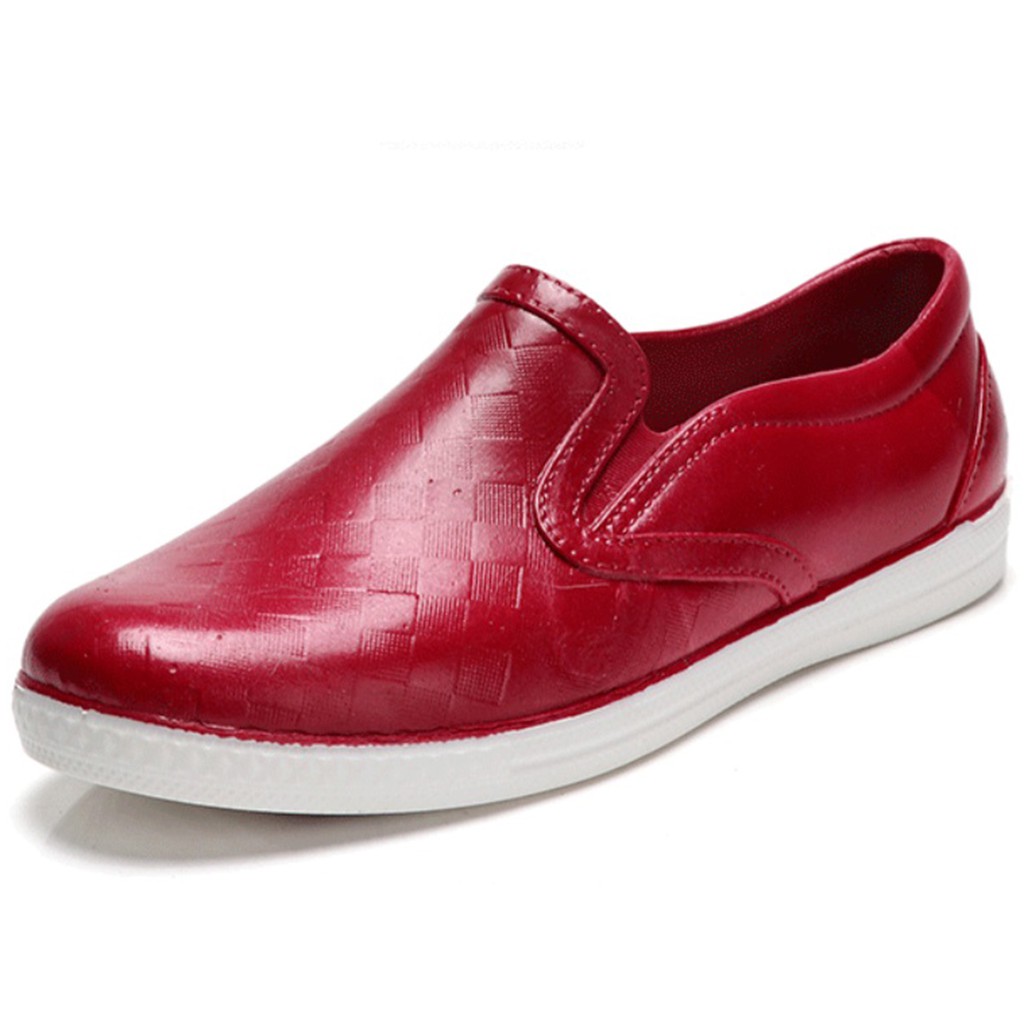 Giày slip on nhựa nam nữ vân ca rô S380
