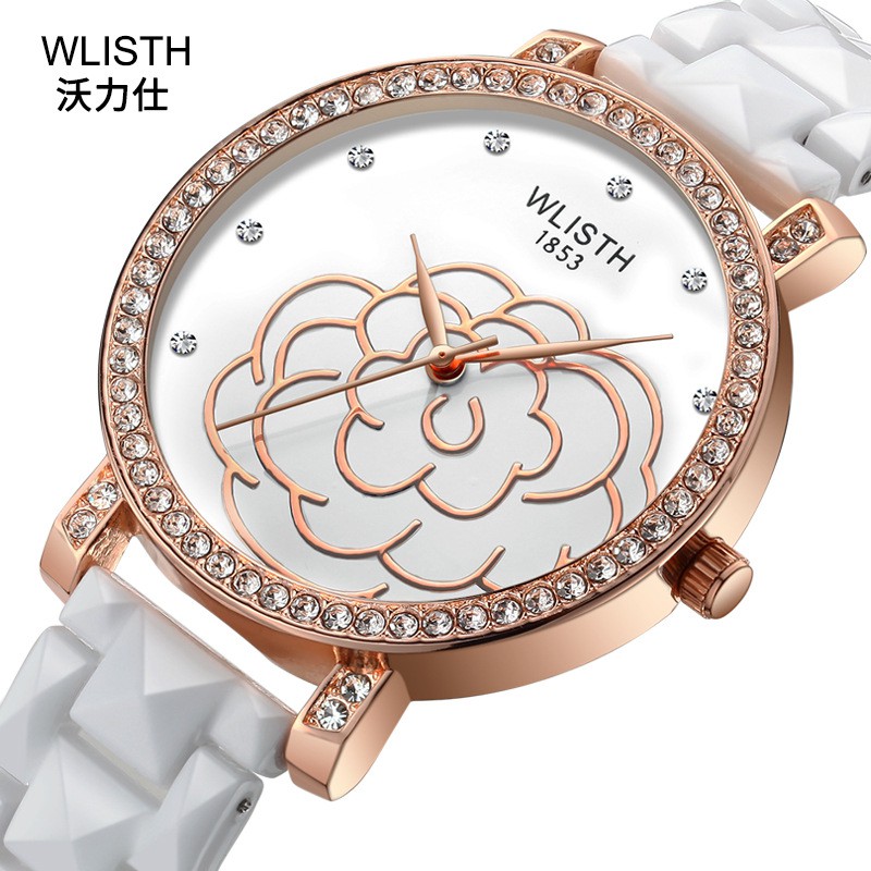 Đồng hồ nữ đẹp, đồng hồ nữ chính hãng WLISTH đính đá cao cấp, sang trọng, không thấm nước, phong cách Hàn Quốc