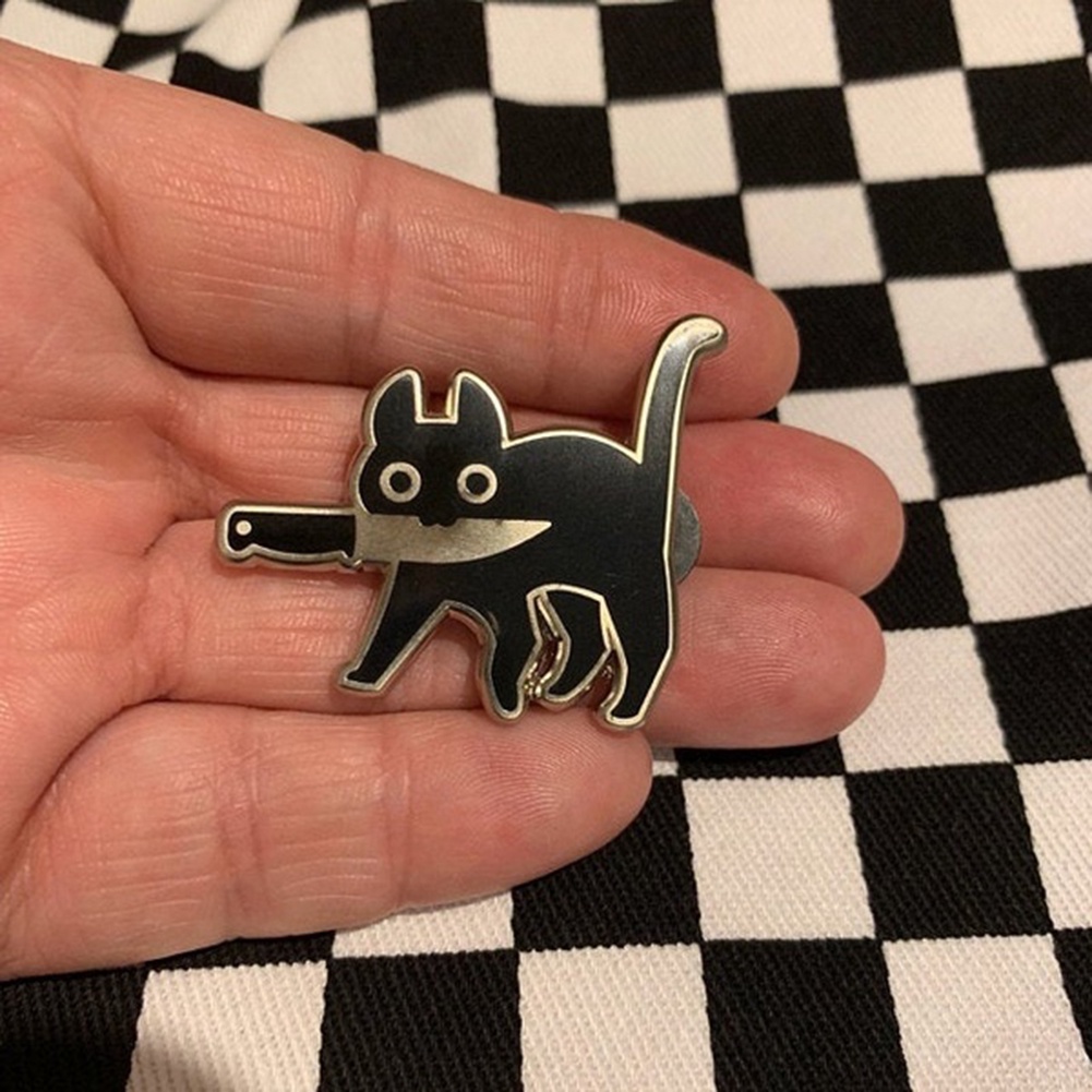 Ghim cài áo họa tiết chú mèo hoạt hình phong cách thời trang tinh tế