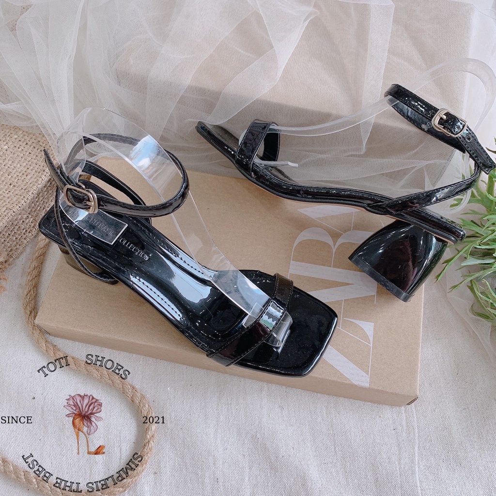 GIÀY CAO GÓT TOTIIE SHOES - SANDAL GÓT VUÔNG 5CM - GIÀY NỮ QUAI NGANG MŨI VUÔNG - SANDAL CAO GÓT HỞ HẬU - G1902090