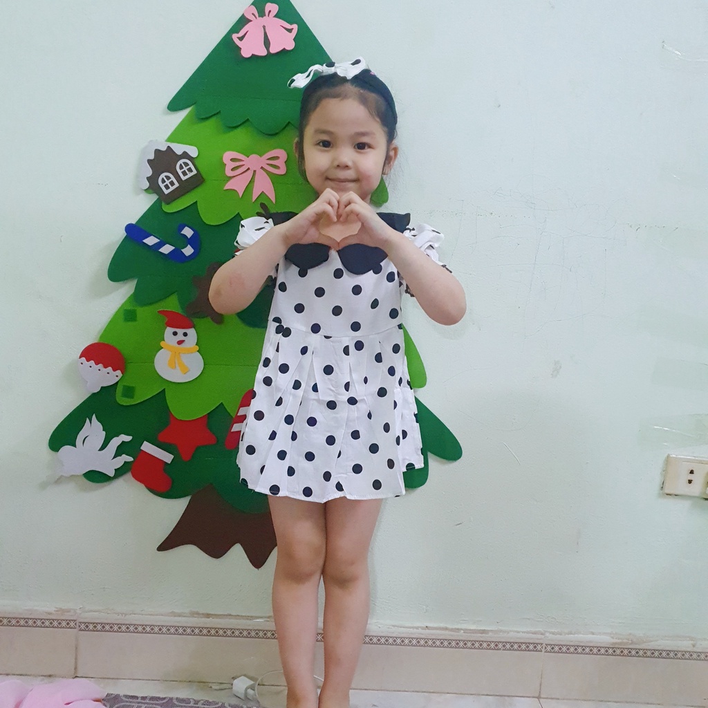 Set áo váy quần chip cho bé gái chất thô lụa mềm mát