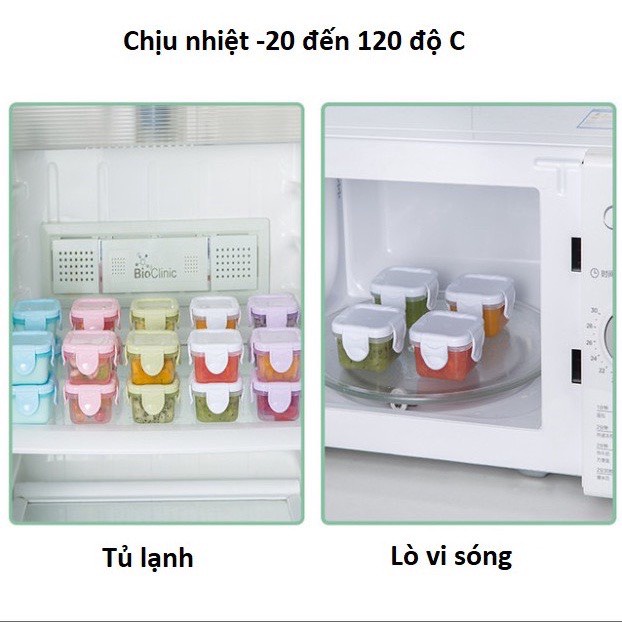 Hộp Trữ Đông ,Khay Trữ Đông Có Nắp , bộ chia thức ăn Bảo Quản Đồ Ăn Dặm Cho Bé Chống Rò Rỉ
