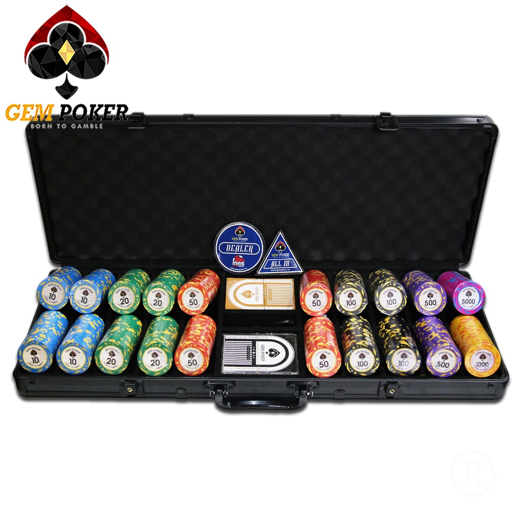 VALI 500 CHIP POKER PHỈNH CLAY "KINGSTAR®" CAO CẤP