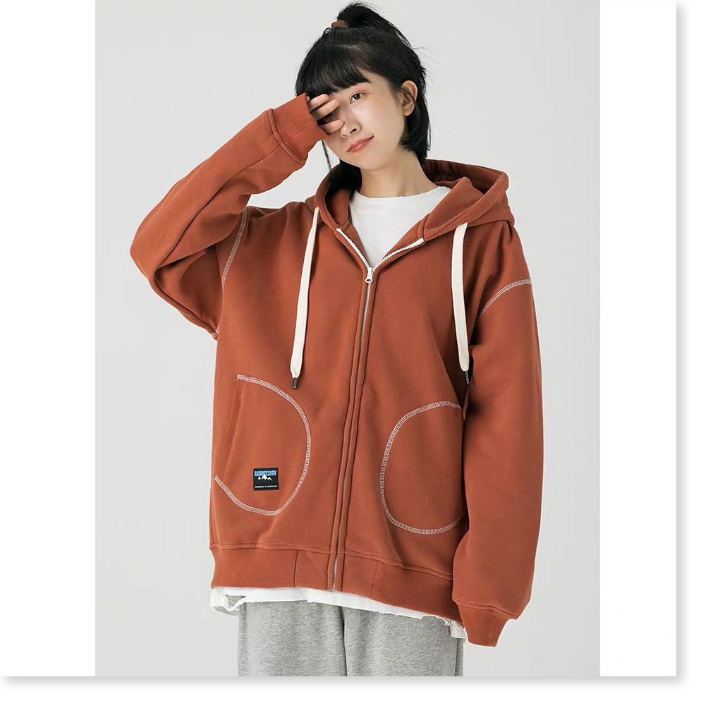 ÁO KHOÁC NỮ HOODIE DÂY KÉO VIỀN CHỈ NỔI THỜI TRANG GIỚI TRẺ