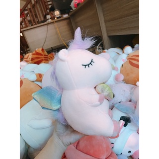 Gấu bông kỳ lân ngồi 23cm treo kính