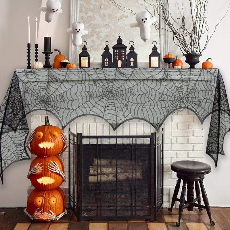 Tấm Vải Ren Che Phủ Bàn Trang Trí Tiệc Halloween DIY Ốp