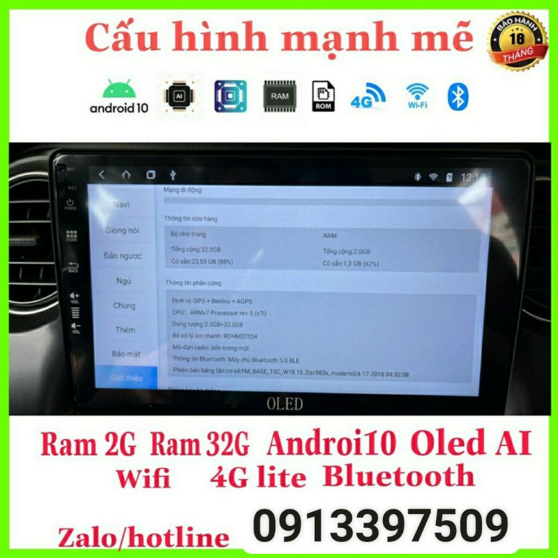 Màn hình Android OledC2new2022 theo xe Hyundai Accent 2016- 2020 ,màn hình ô tô, tích hợp camera hành trình