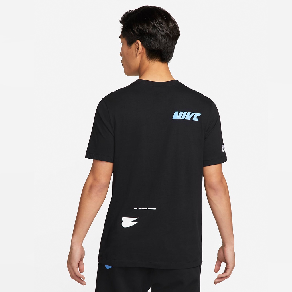 ÁO THUN TAY NGẮN THỂ THAO NAM DOUBLE SWOOSH TEE - ĐEN / XANH BIỂN