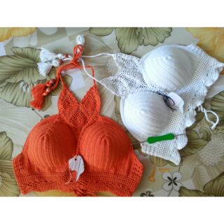 Combo áo bikini len móc. Chất liệu từ 100% cotton sợi. Làm hoàn toàn bằng thủ công. Khách mua ngay cho mua hè này nhé..