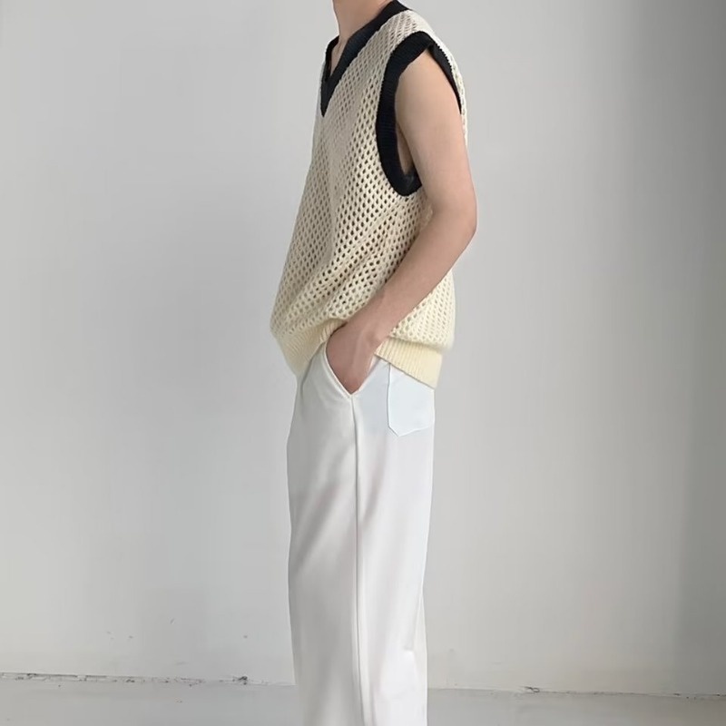 Áo Len Không Tay Cổ Chữ V Thiết Kế Mới Thời Trang Dành Cho Nam