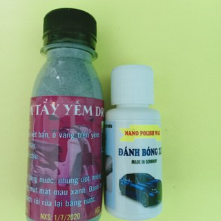 Combo 1 lọ đánh bóng nhựa sơn xe và 1 lọ tẩy trắng yếm xe dearm