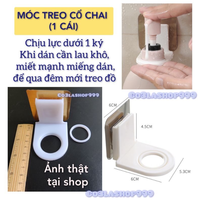 Móc treo cổ chai dầu gội, sữa tắm chịu lực dưới 1kg