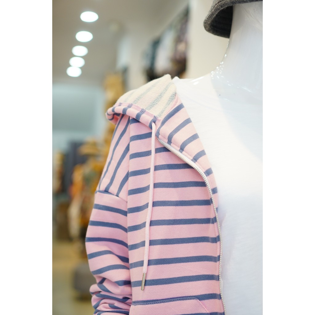 [Mã WAMT1505 giảm 10K đơn 0K] Áo Khoác Thun Menina Sọc 074 Hồng | BigBuy360 - bigbuy360.vn