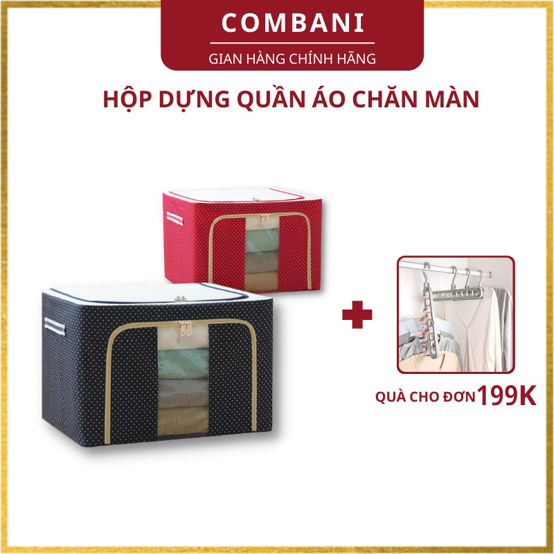 [Mã LIFE1003NW giảm 10% đơn 200K] Túi Đựng Quần Áo Khung Thép Vải Oxford, Thùng Vải Đựng Đồ Đa Năng Gấp Gọn COMBANI TD01