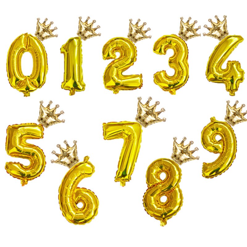 2 Bong Bóng Hình Chữ Số 32inch Màu Vàng Hồng Trang Trí Tiệc Sinh Nhật Cho Bé 0-9 Tuổi