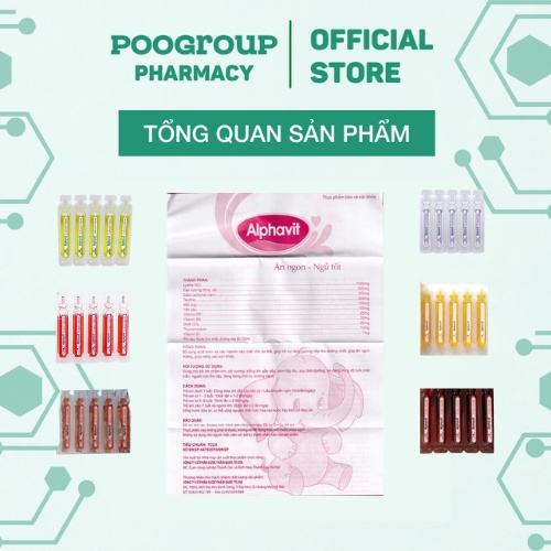 Ống uống Alphavit Ăn Ngon, Tiêu Hóa Tốt, Tăng Miễn Dịch, Bổ Sung Sắt Canxi, Mát Gan