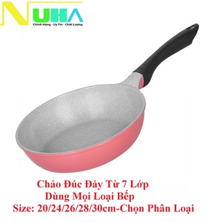 Chảo chống dính 7 lớp vân đá Greencook GCP03-IHP dùng được trên bếp ga, bếp hồng ngoại, bếp từ