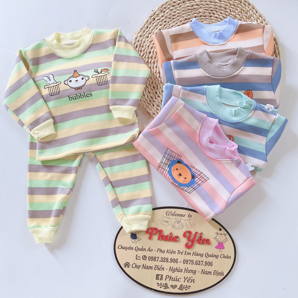 BỘ NỈ KẺ CỔ CHUI CHO BÉ (7-16KG)