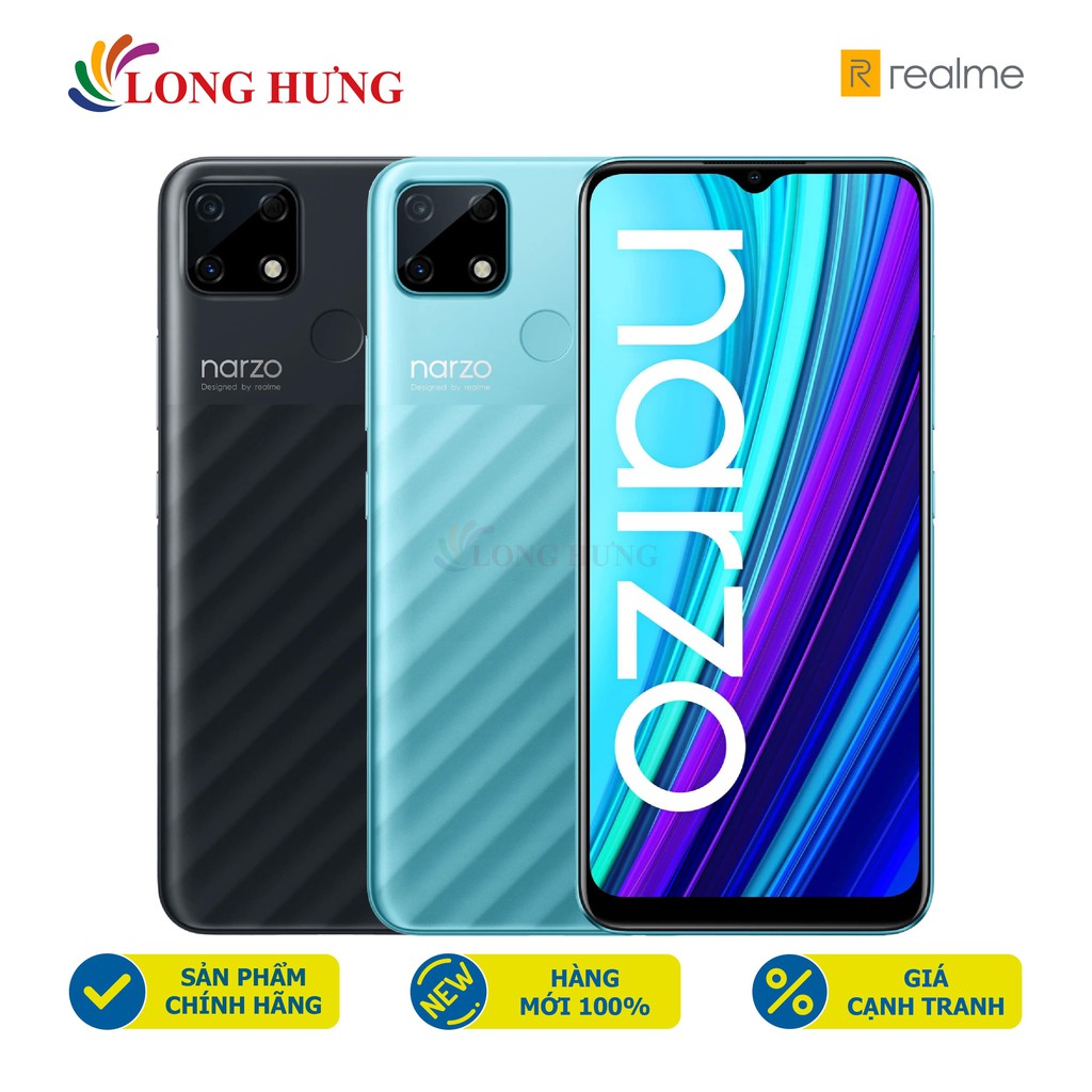 Điện thoại Realme Narzo 30A (4GB/64GB) - Hàng chính hãng - Màn hình 6.5inch HD+ Camera kép Pin 6000mAh