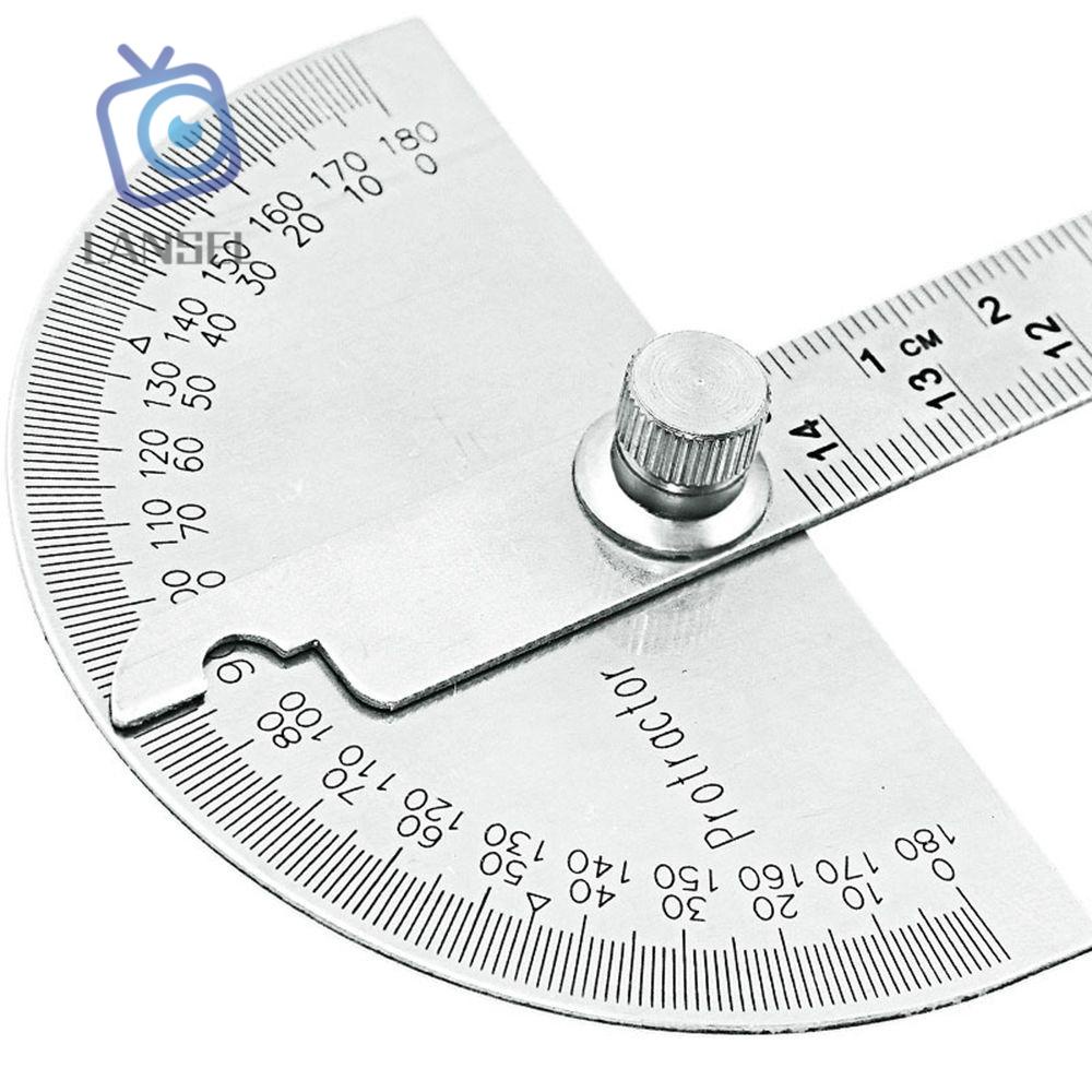 Thước Đo Góc 180 Độ Bằng Thép Không Gỉ 14.5cm Tiện Dụng