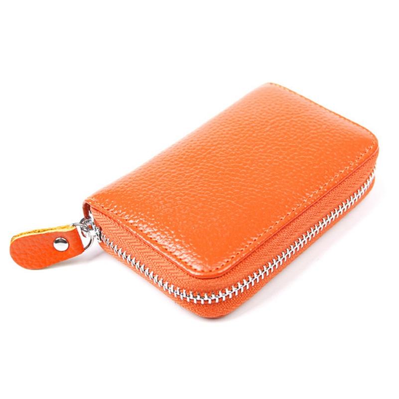 Multi-Slot Women's Short Wallet Card Holder Luxury Purse Mini Solid RFID Blocking