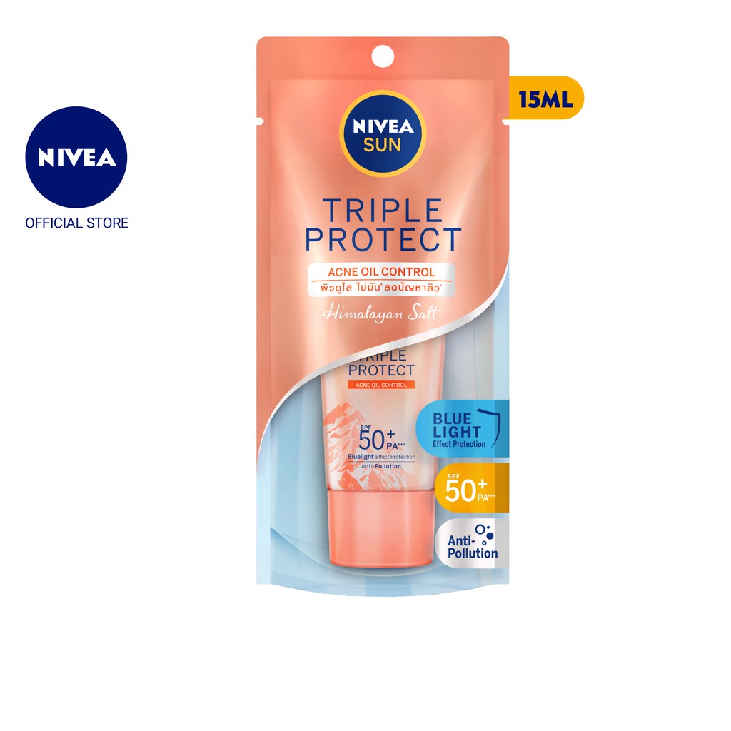 [HB GIFT] Kem chống nắng dưỡng da kiểm soát nhờn mụn NIVEASUN Triple Protect Acne Oil Control SPF50+ PA+++ 15ML | BigBuy360 - bigbuy360.vn