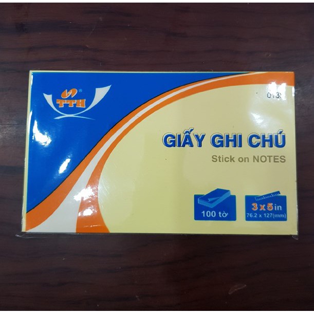 Giấy note 3x5 vàng TTH