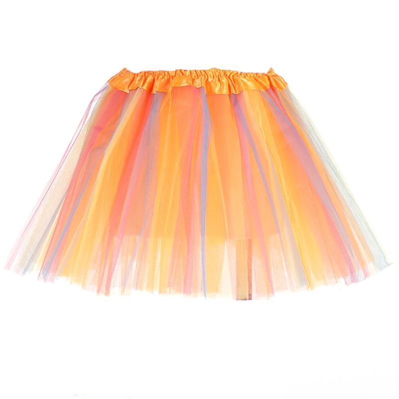 ❤Toddler Girl Triple Contrast Color Patchwork Tutu Skirt Satin Waistband Pleated Ballet Dance