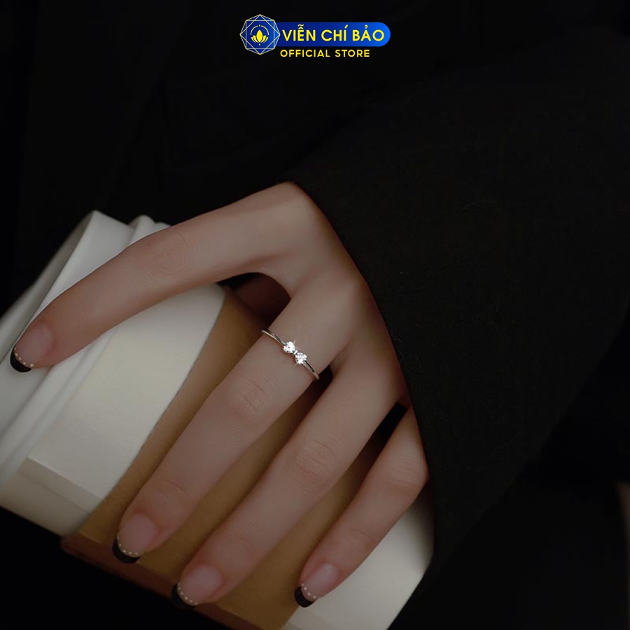 Nhẫn bạc nữ hình nơ đính đá chất liệu bạc 925 thời trang phụ kiện trang sức nữ Viễn Chí Bảo N400880