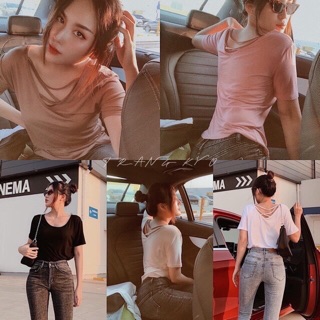 Áo thun dây đan chéo