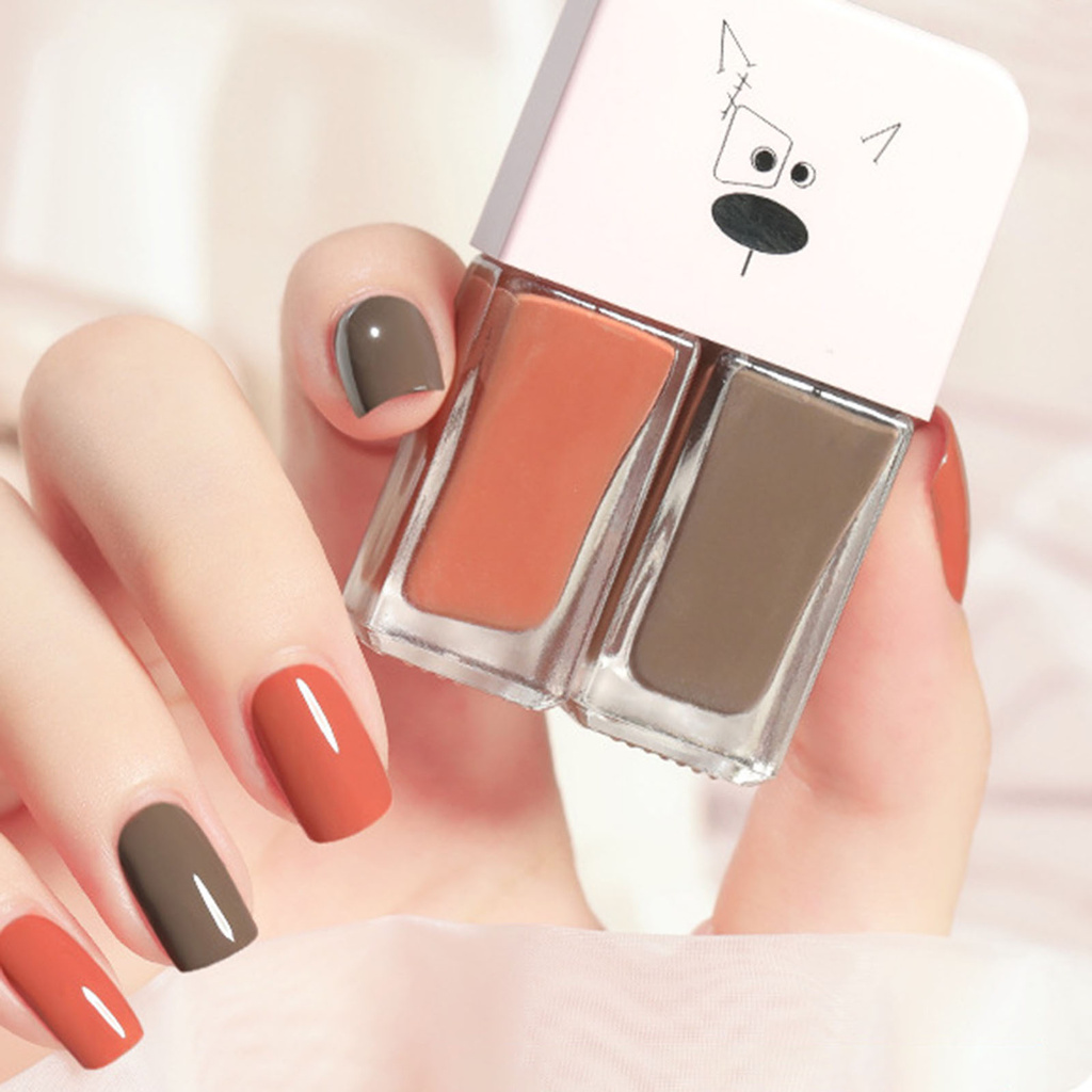 [Hàng mới về] Sơn móng tay màu lì bằng resin nhanh khô chống thấm nước 6ml x 2 dùng làm đẹp cao cấp