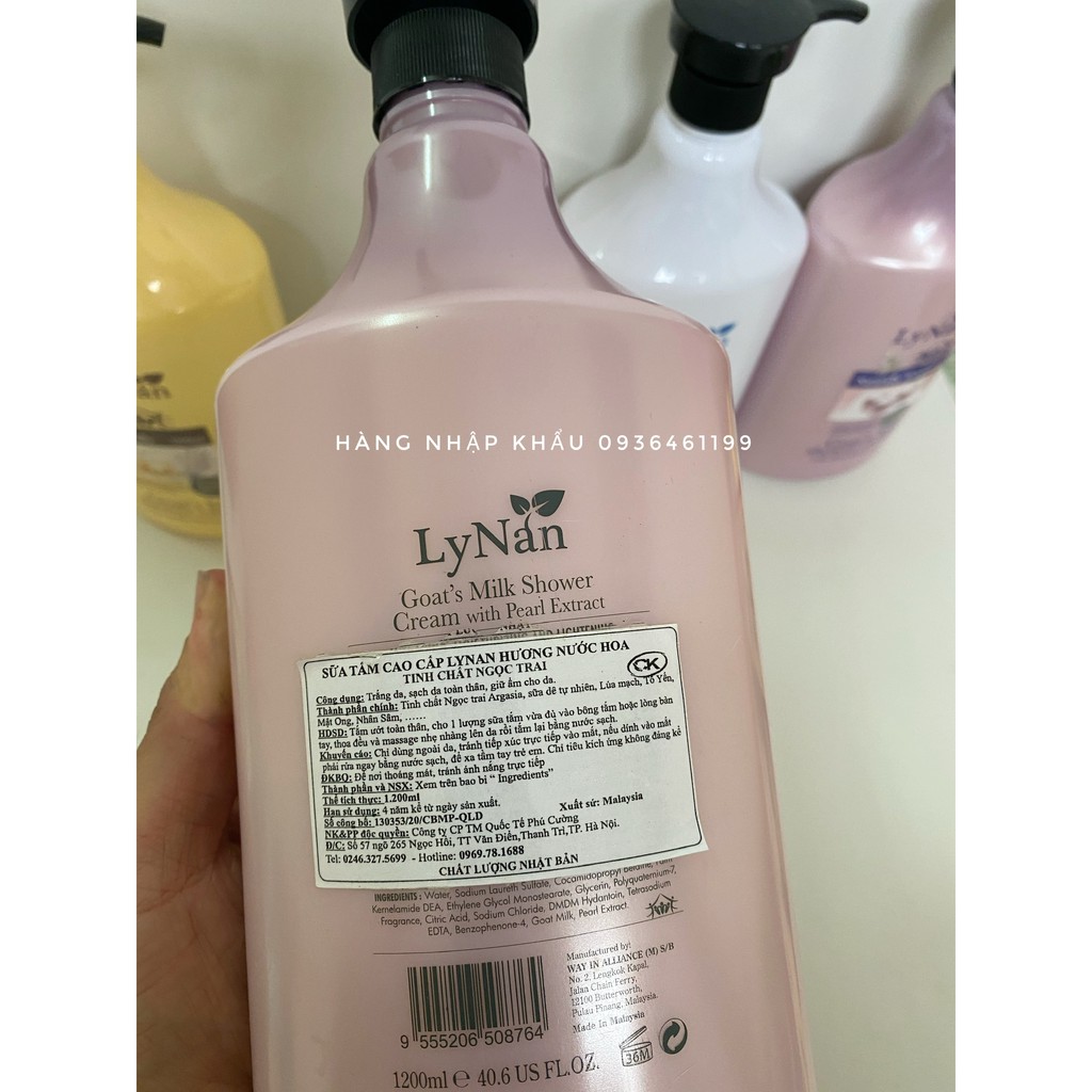 Sữa Tắm Trắng Da Cao Cấp LyNan Hương Nước Hoa 1200ml hàng công ty
