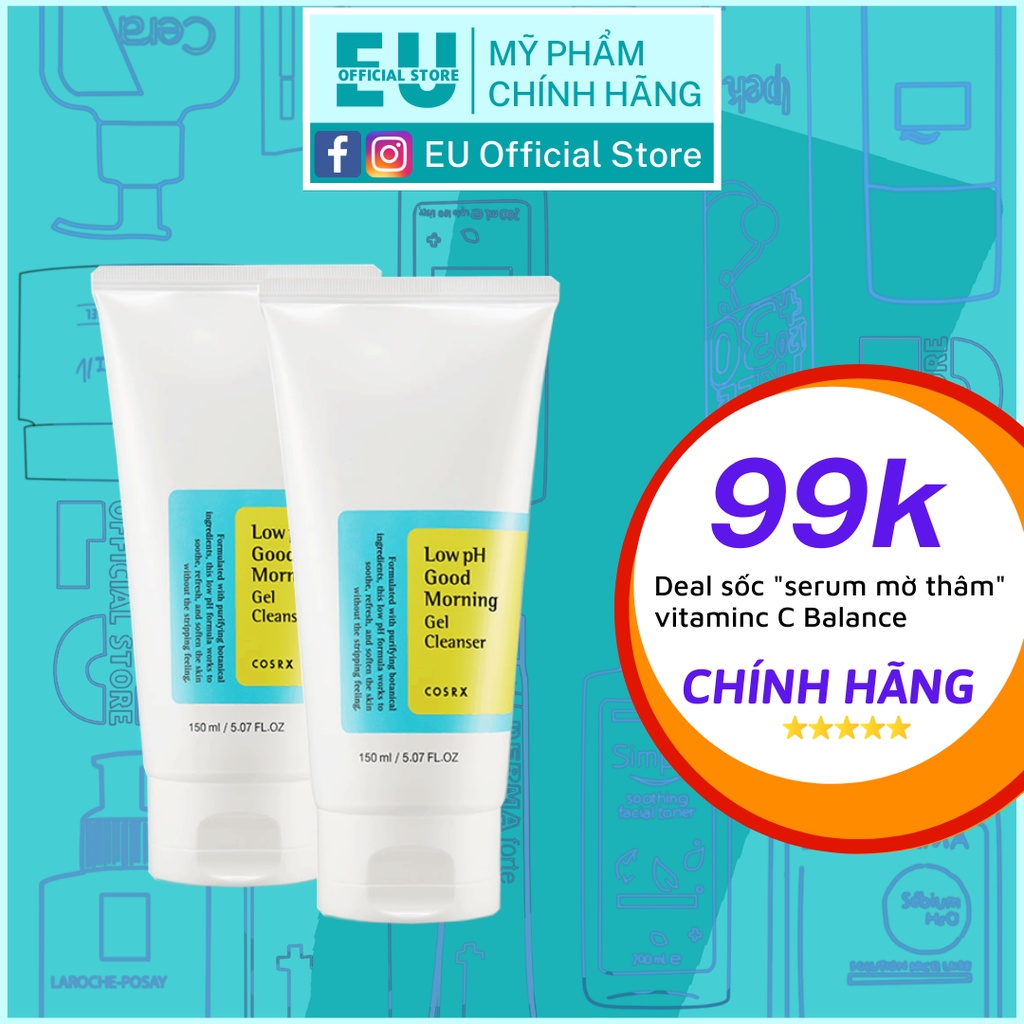 [Loại 150ml] Sữa Rửa Mặt Cosrx Low PH Good Morning Gel Cleanser Dạng Gel Chiết Từ Dầu Cây Trà