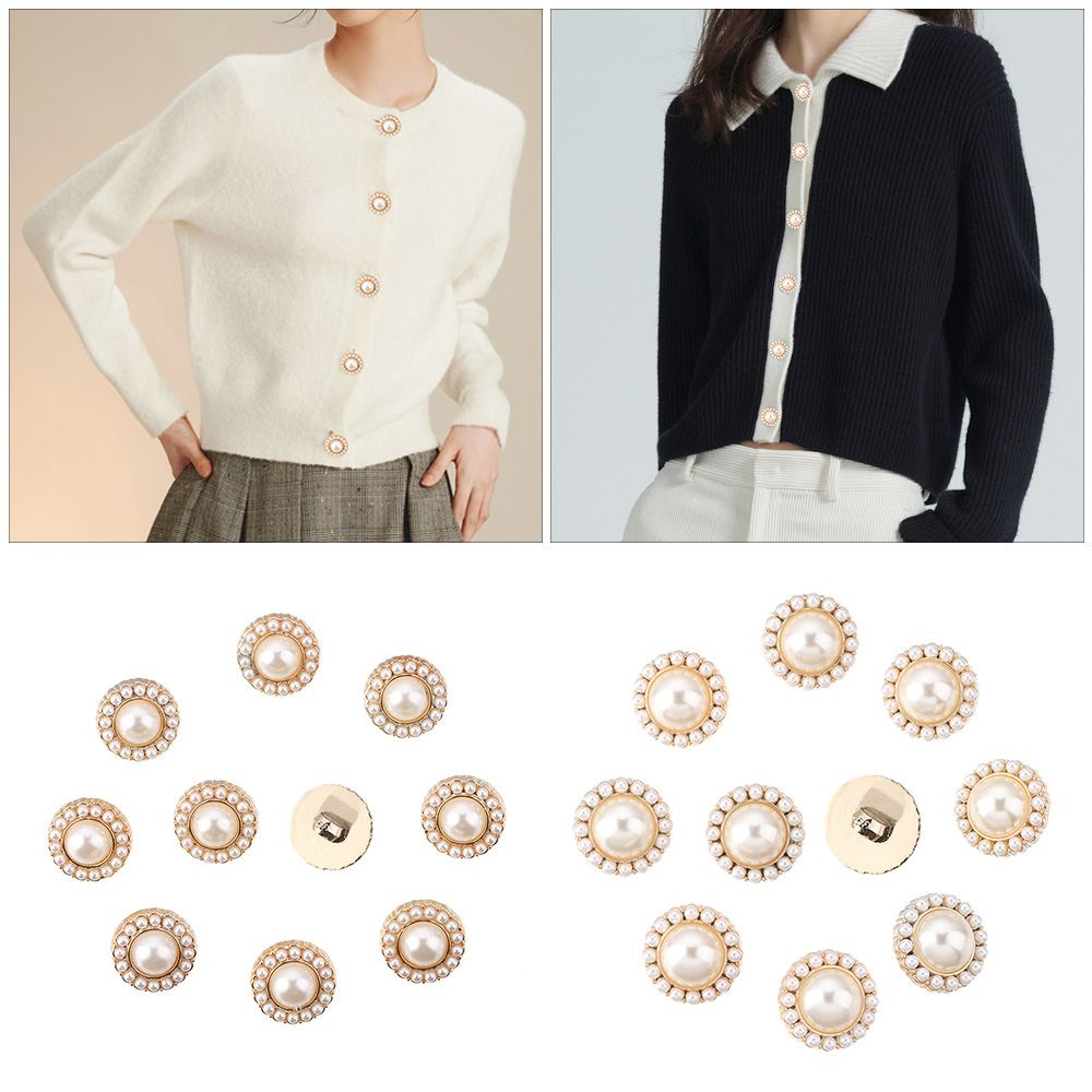 10 Cúc áo đính ngọc trai giả chất lượng cao tùy chọn