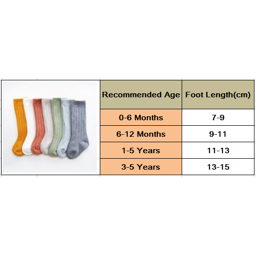 ❥☀✿SEEBaby Solid Color Breathable Comfortable Long Tube Knee High Socks