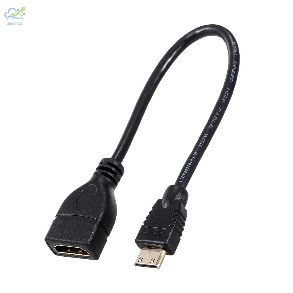 g☼Mini HD to HD Cable Mini HD Male to HD Female Adapter Cable HD 1080P Resolution for Camera Laptop Tablet Projector TV Monitor