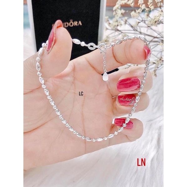 Lắc chân nữ bi phay cao bi dài sáng đẹp , hàng cao cấp- THJ SILVER