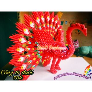 Công 19 đuôi origami 3d (quà tặng sinh nhật, 8/3,20/10)