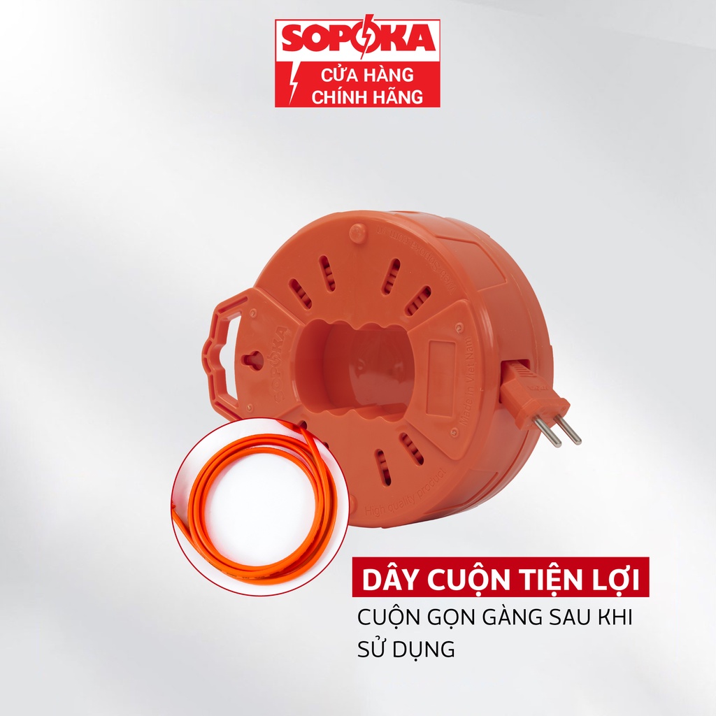 Ổ cuốn dây lõi sứ SOPOKA R45 dây 4,5m chịu tải cao