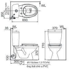 Bàn Cầu Inax 2 Khối C-108VA , nắp thường, bảo hành 02 năm