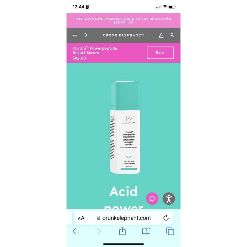 Kem dưỡng và serum Drunk Elephant Protini Powerpeptide Resurf
